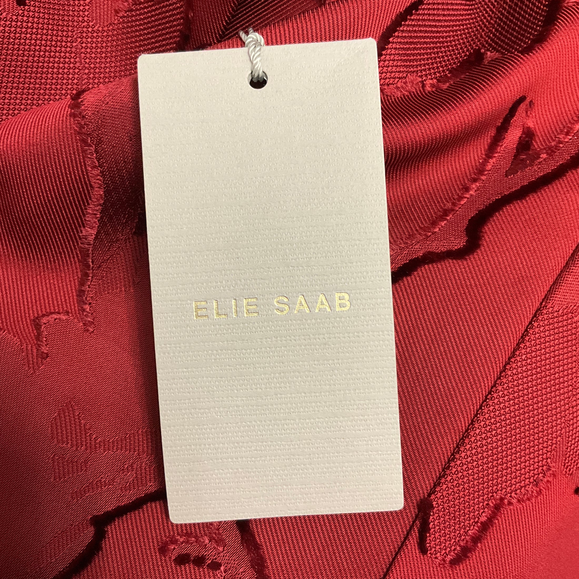 Elie Saab Luscious Red Double Breasted Jacquard Blazer
