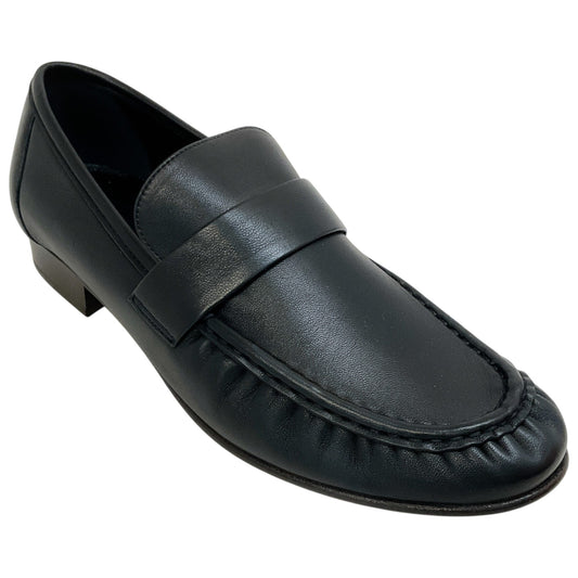 Mansur Gavriel Black Leather Ruched Loafers
