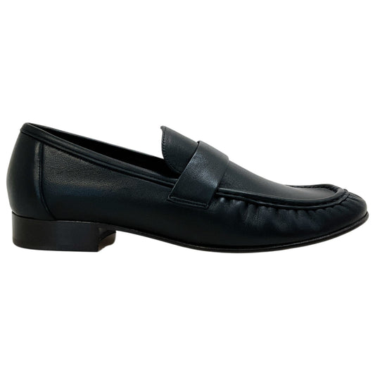 Mansur Gavriel Black Leather Ruched Loafers