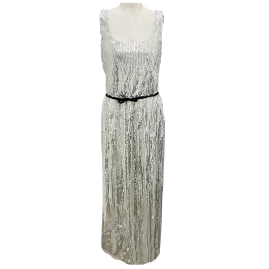 Marc Jacobs Silver Sequin Midi Cocktail Dress