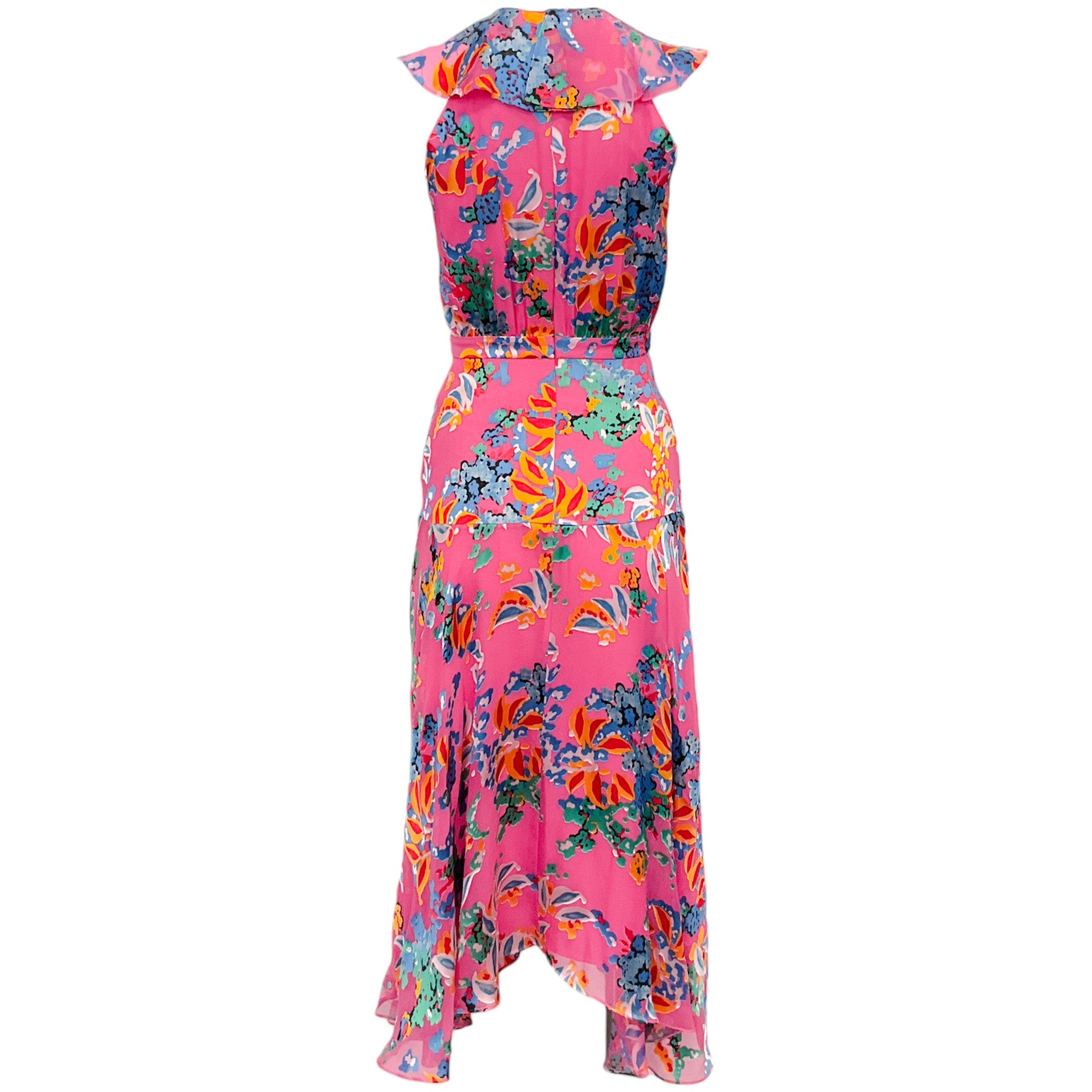 Saloni Pink Multi Floral Rita Midi Dress