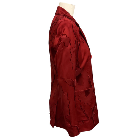 Elie Saab Luscious Red Double Breasted Jacquard Blazer