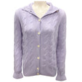 Load image into Gallery viewer, Loro Piana Lilac Baby Cashmere Cable Knit Cardigan Sweater
