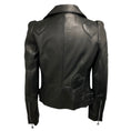 Load image into Gallery viewer, Maison Common Black Studded Moto Zip Leather Jacket with Hearts and Stars
