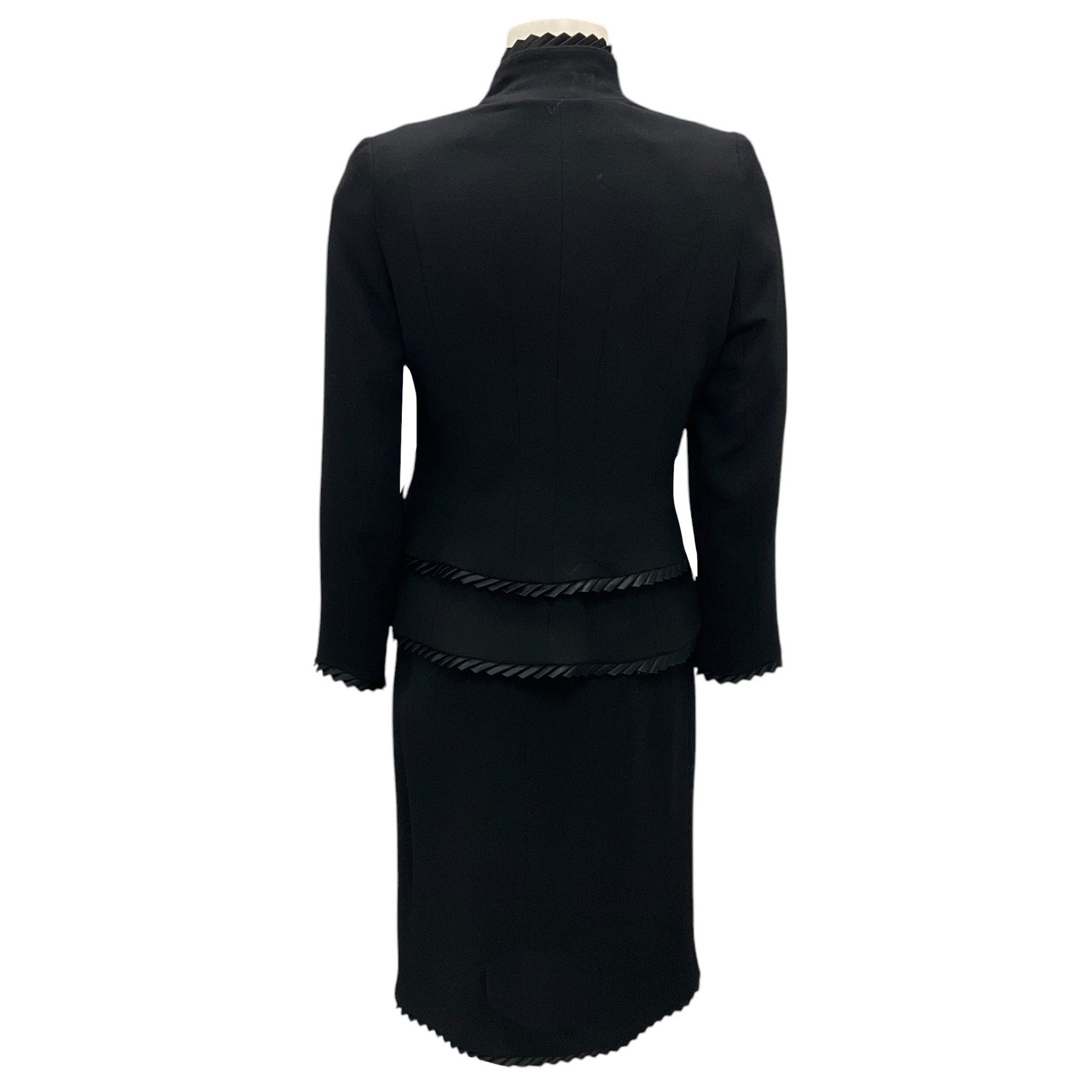 Escada Black Wool Jacket and Skirt Two-Piece Set