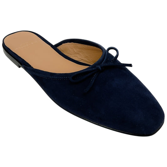 Ann Mashburn Navy Blue Suede Joy Mules

