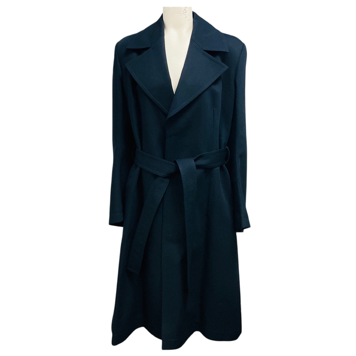 Bottega Veneta Navy Blue Cotton Canvas Belted Trench Coat