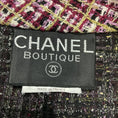 Load image into Gallery viewer, Chanel Boutique Vintage Purple / Olive Green Multi Classic Tweed Blazer Jacket with CC Logo Buttons
