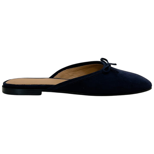 Ann Mashburn Navy Blue Suede Joy Mules
