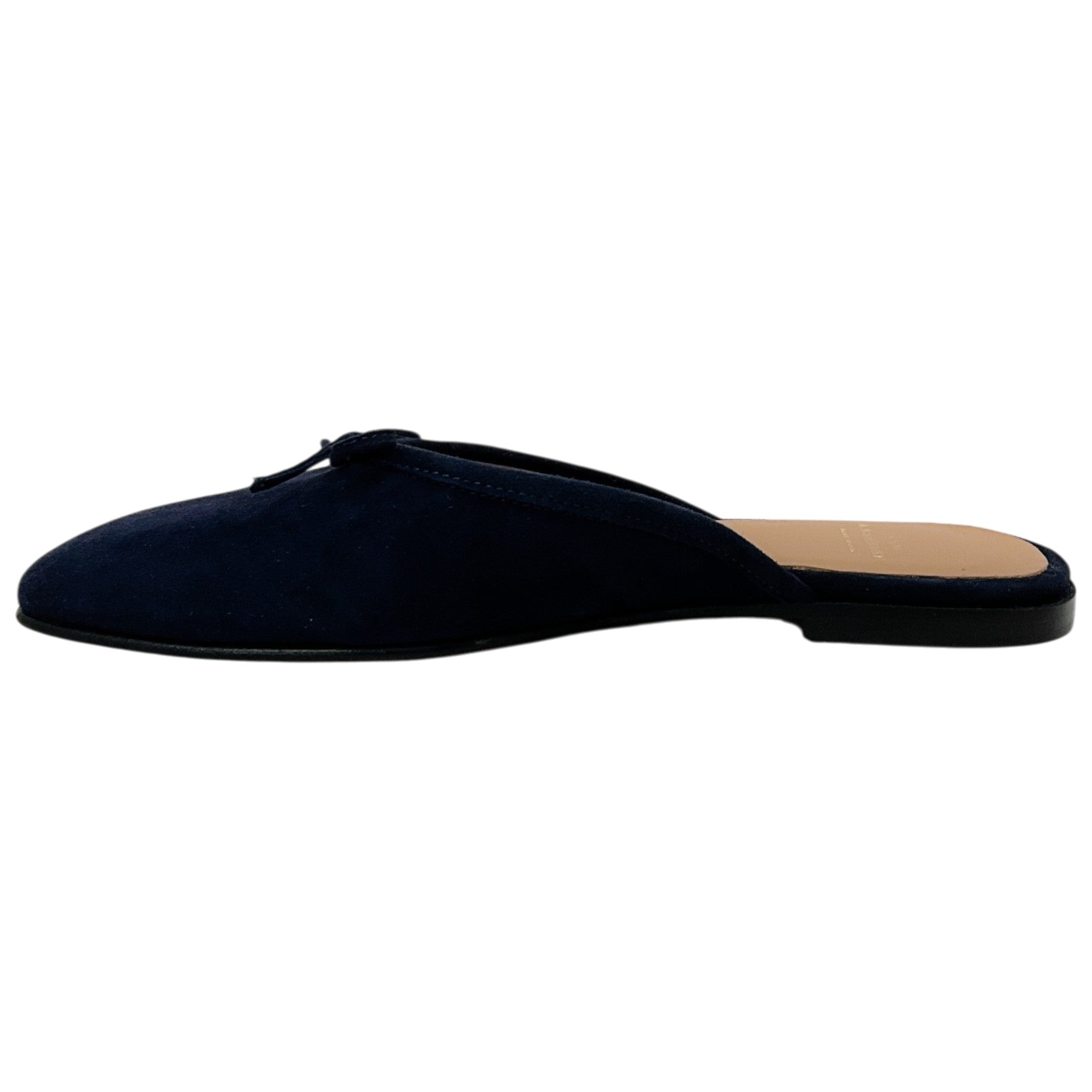 Ann Mashburn Navy Blue Suede Joy Mules