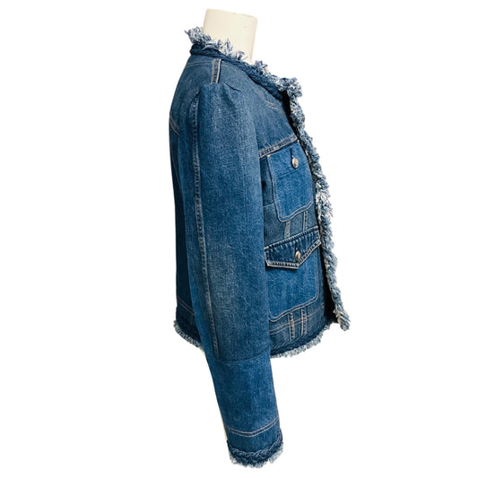 Junya Watanabe Blue Fringed Braided Trim Denim Jean Jacket