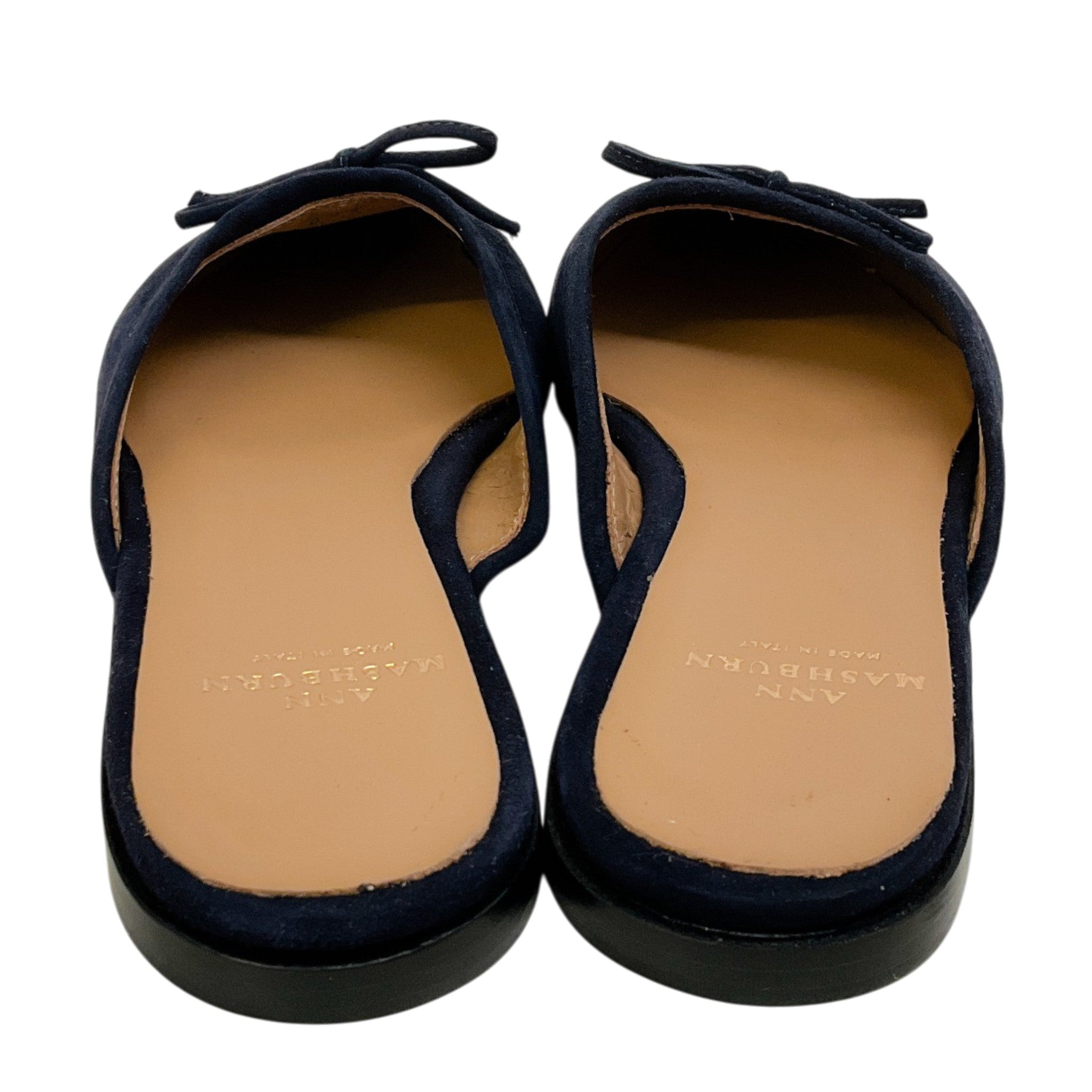 Ann Mashburn Navy Blue Suede Joy Mules