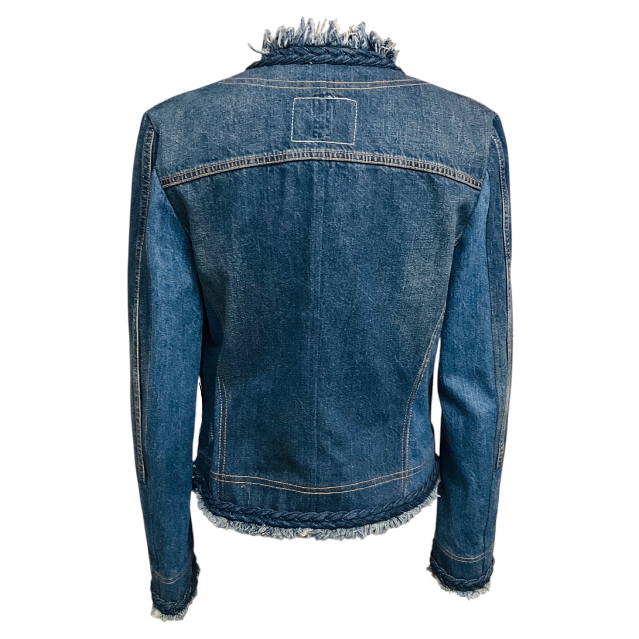Junya Watanabe Blue Fringed Braided Trim Denim Jean Jacket