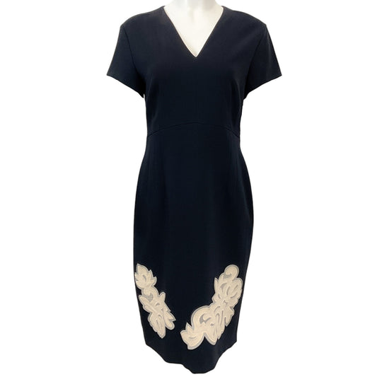 Escada Navy Blue / Ivory Embellished Dress
