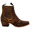 Load image into Gallery viewer, Ann Mashburn Brown Tiger Print Short Cowboy Booties
