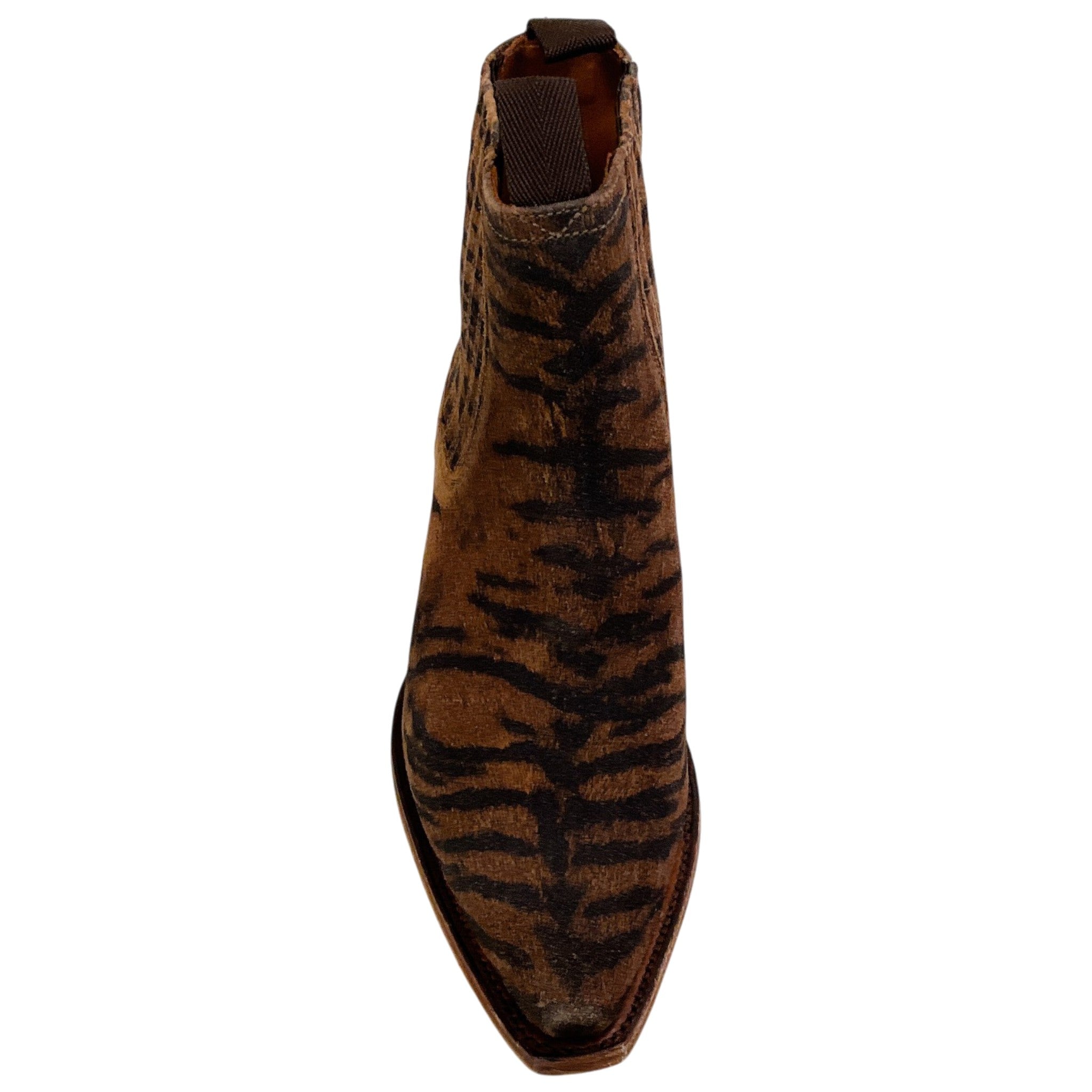 Ann Mashburn Brown Tiger Print Short Cowboy Booties