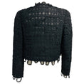 Load image into Gallery viewer, Chanel Black Vintage Cruise 2000 Collection Collarless Floral Lace Ribbon Tweed Cropped Jacket
