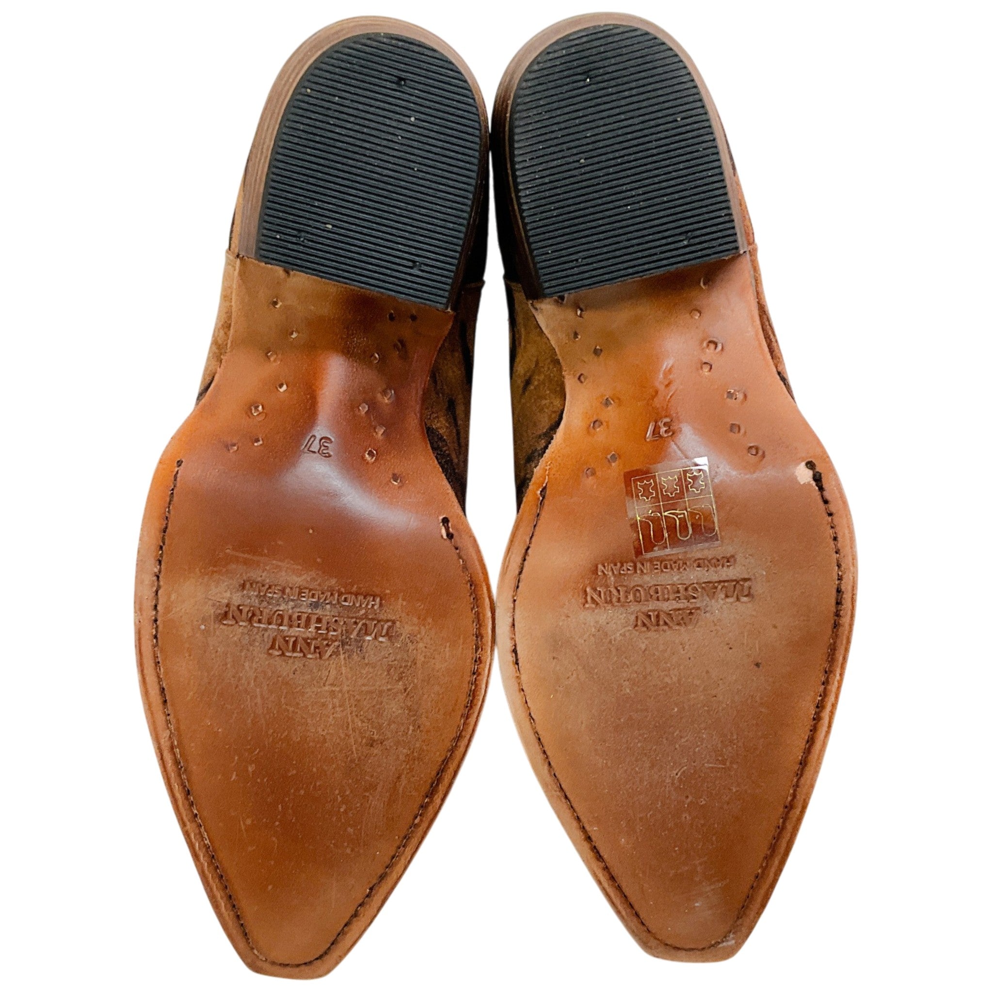 Ann Mashburn Brown Tiger Print Short Cowboy Booties