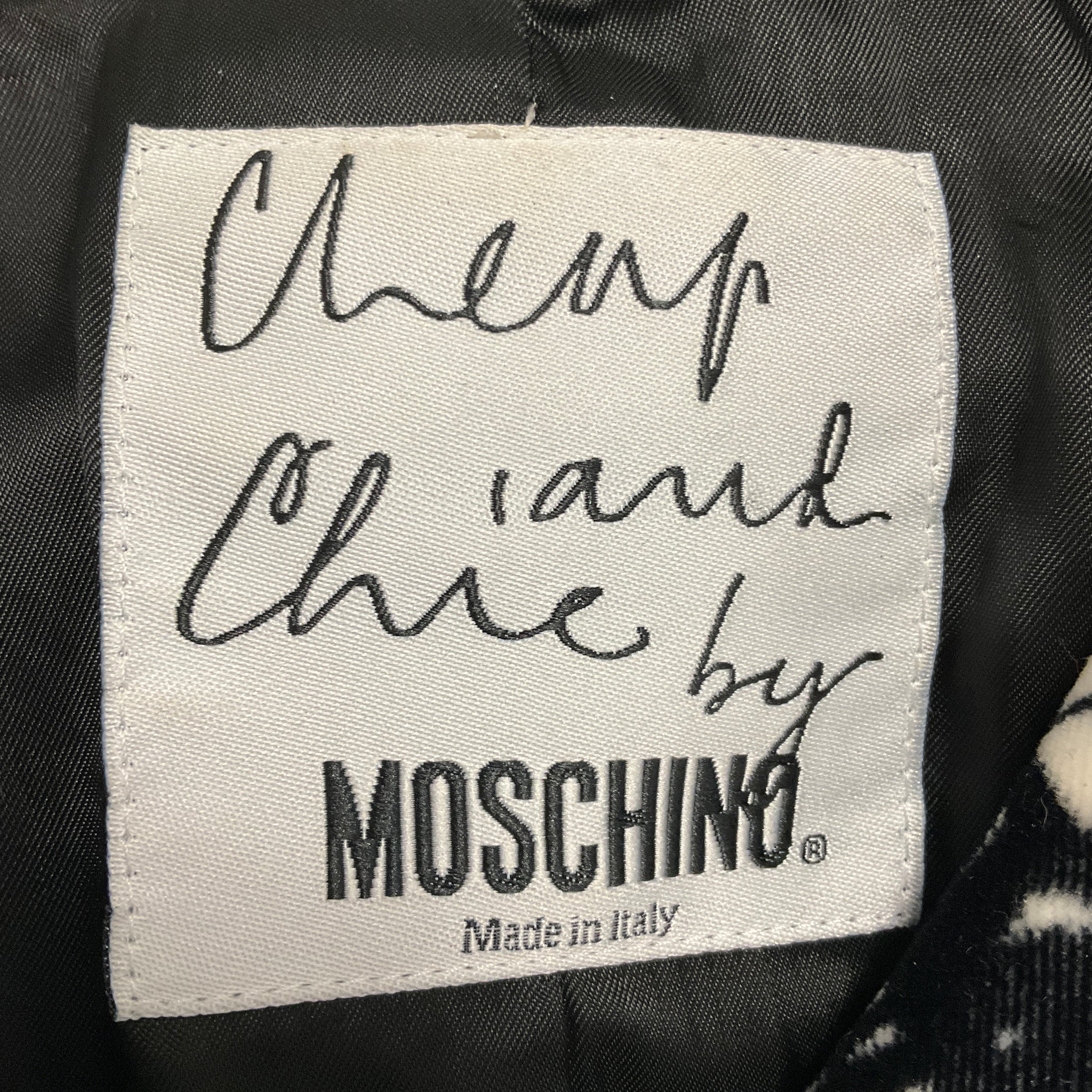 Moschino Cheap and Chic Black / White Patterned Velvet Blazer