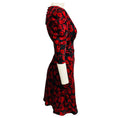 Load image into Gallery viewer, Saloni Black / Red Carmine Poppy Stamped Satin Colette Short Dress
