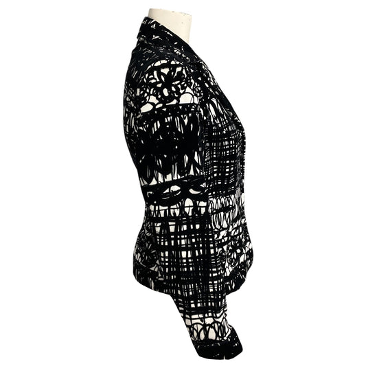 Moschino Cheap and Chic Black / White Patterned Velvet Blazer