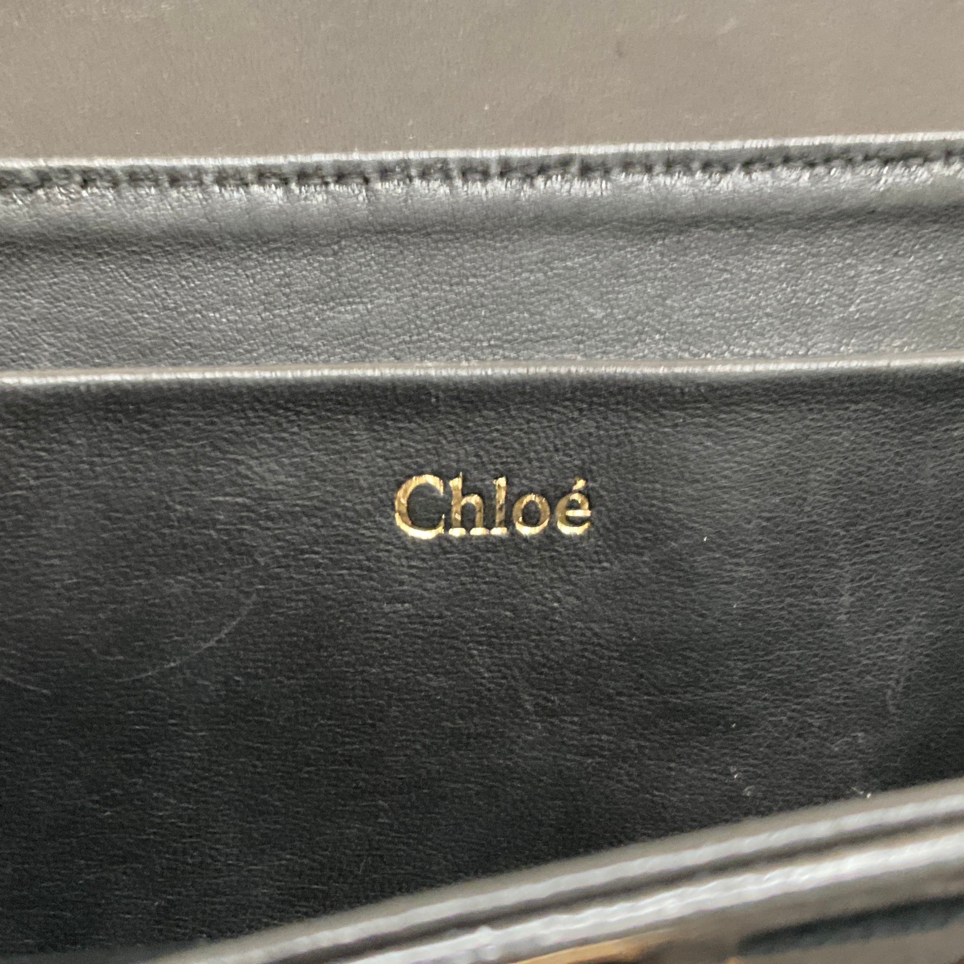 Chloe Black Leather / Suede / Snake Woven Clutch