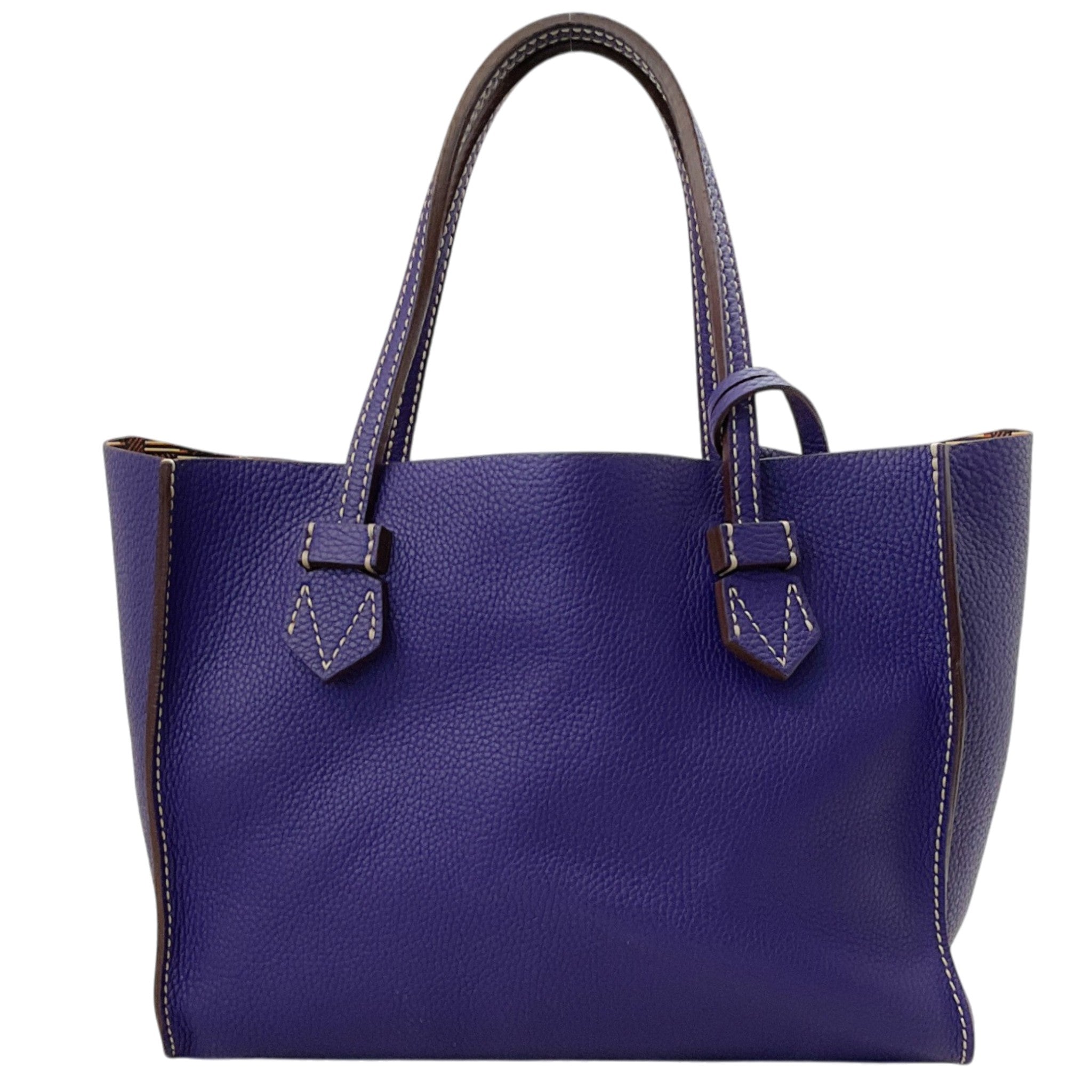 Moreau Paris Purple Calfskin Leather Brégancon Reversible Tote