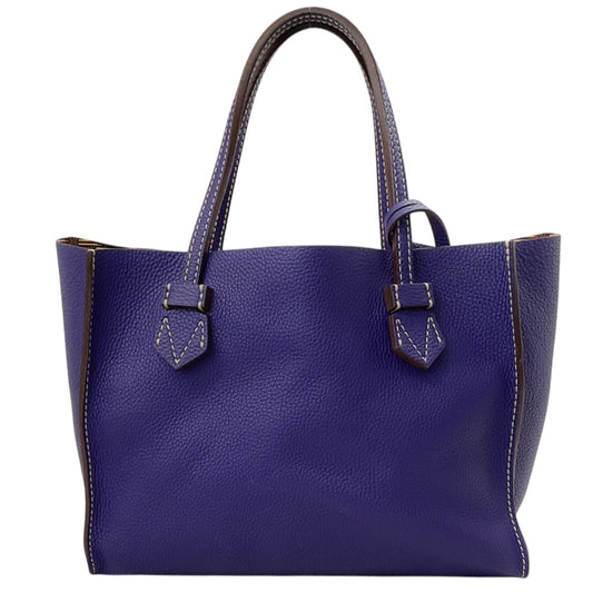 Moreau Paris Purple Calfskin Leather Brégancon Reversible Tote