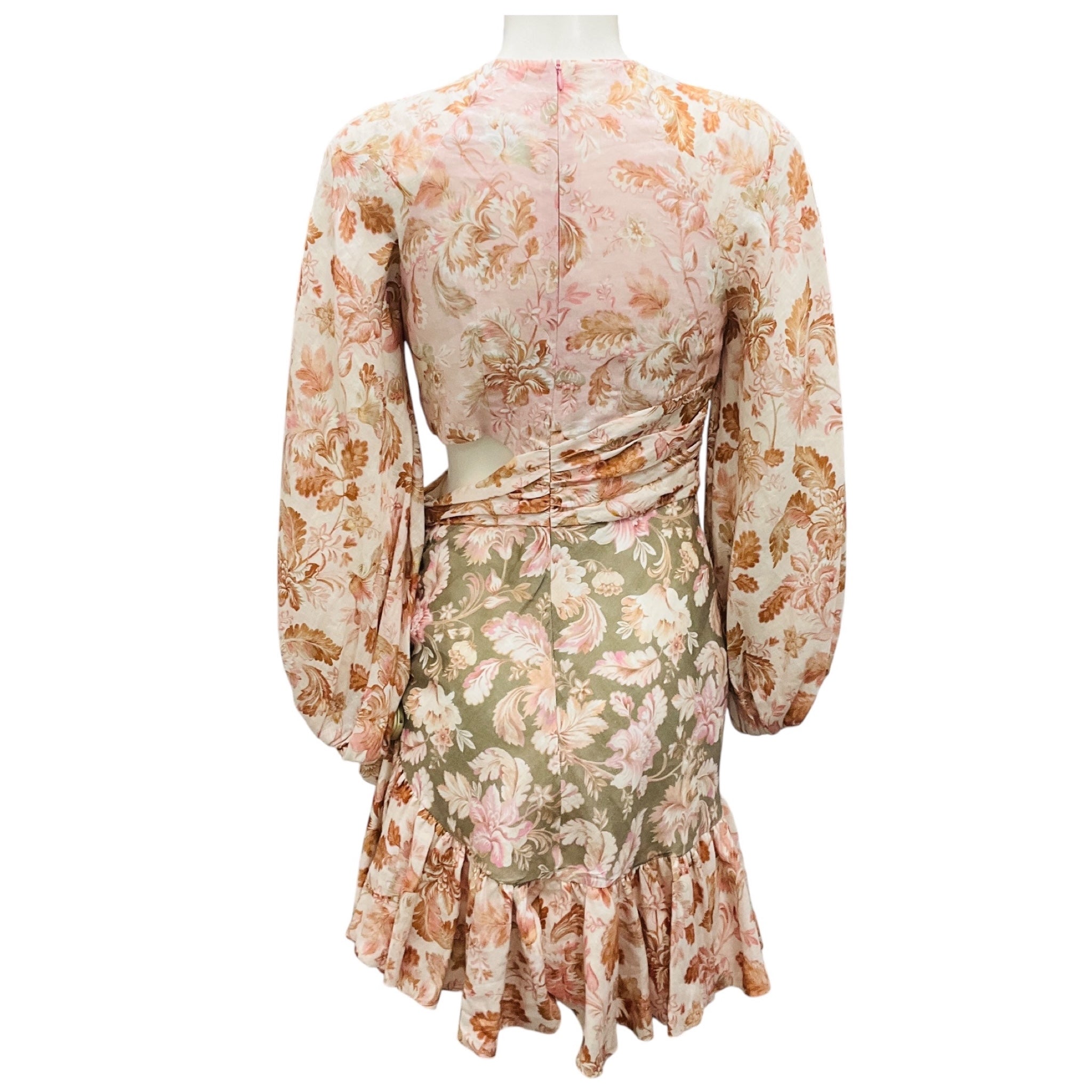 Zimmermann Spliced Lyre Wrap Billow Mini Dress