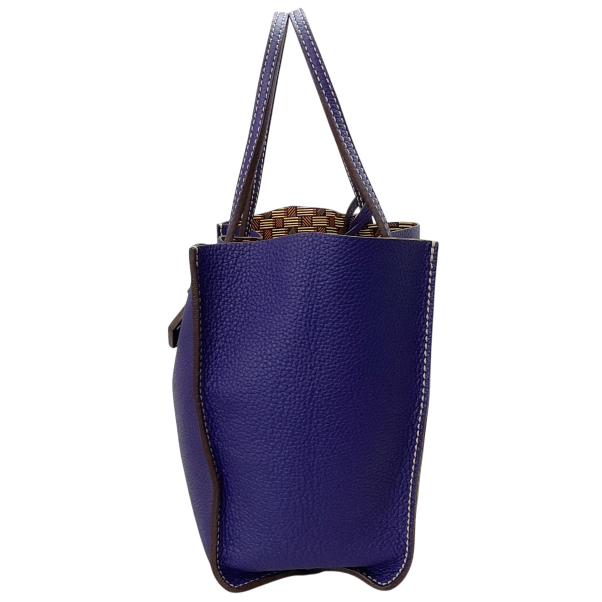 Moreau Paris Purple Calfskin Leather Brégancon Reversible Tote