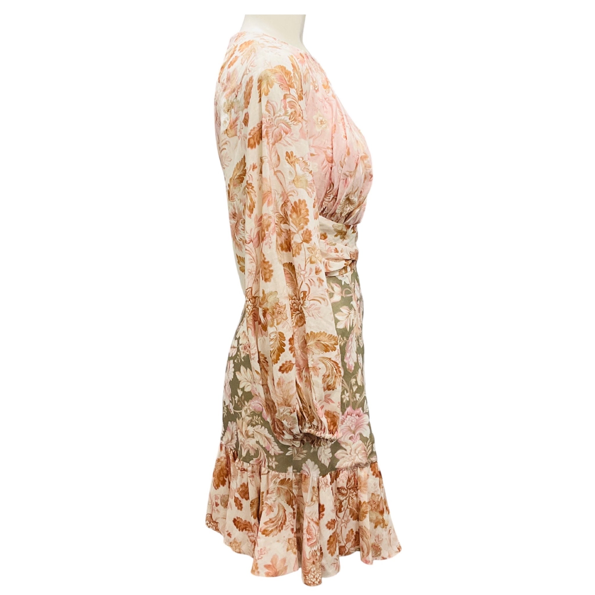 Zimmermann Spliced Lyre Wrap Billow Mini Dress