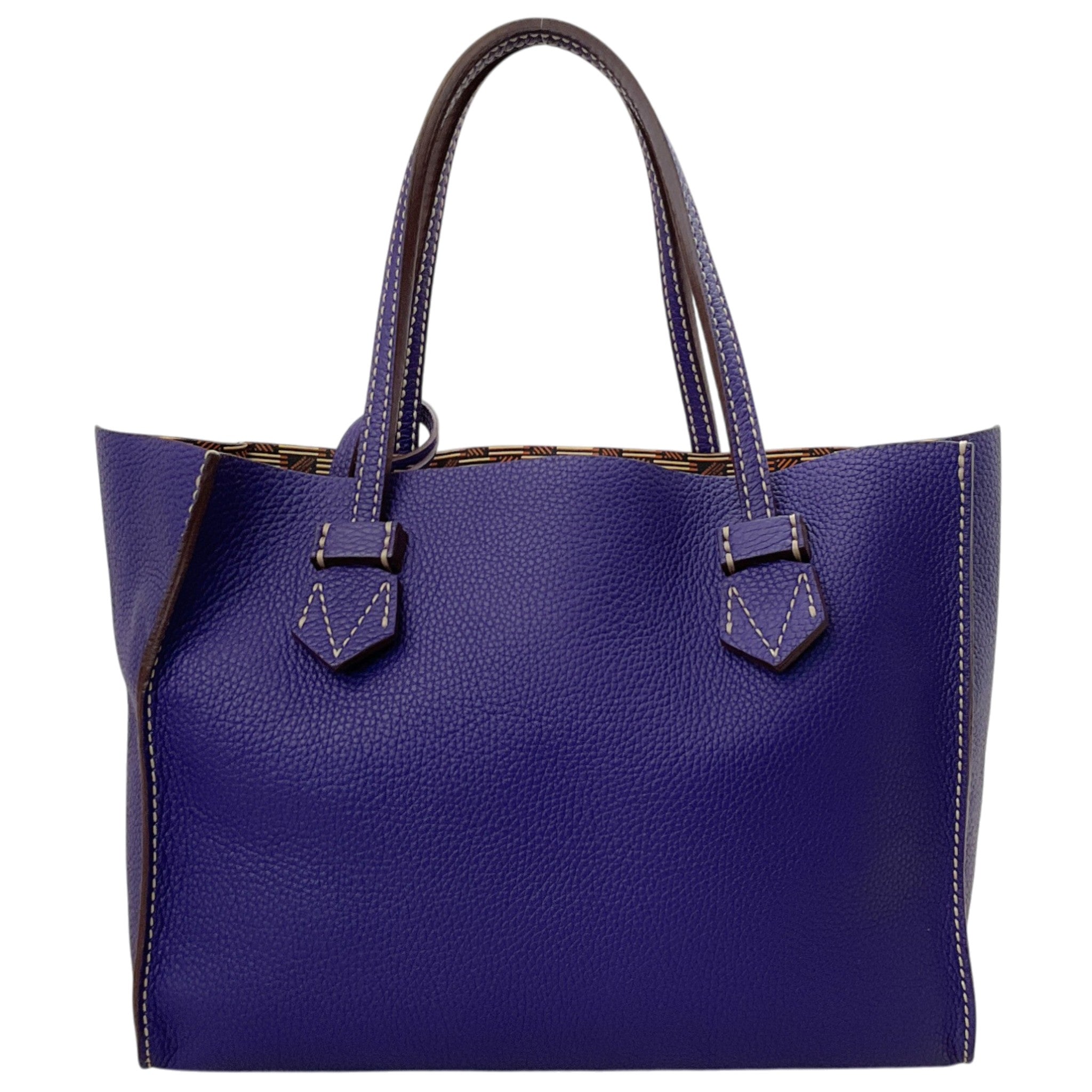 Moreau Paris Purple Calfskin Leather Brégancon Reversible Tote