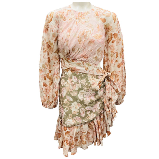 Zimmermann Spliced Lyre Wrap Billow Mini Dress