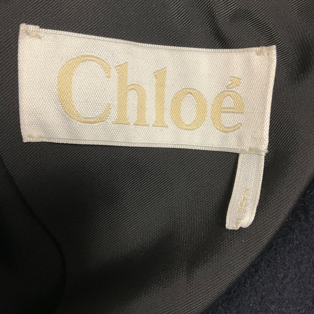 Chloe Abyss Blue Double Breasted Wool and Cashmere Coat with Wool Knit Sleeves