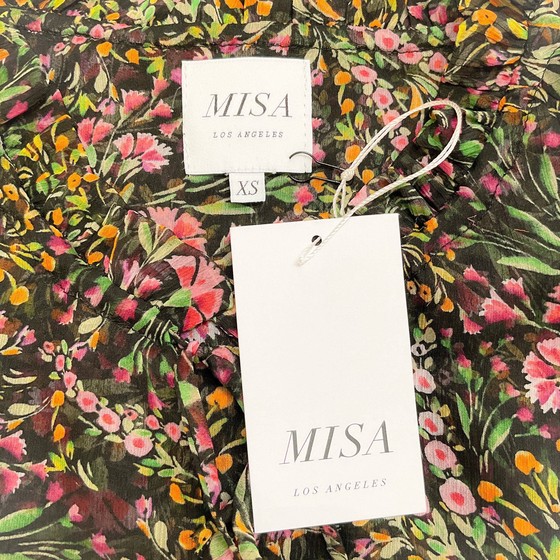 MISA Los Angeles Black Multi Floral Teya Mini Dress