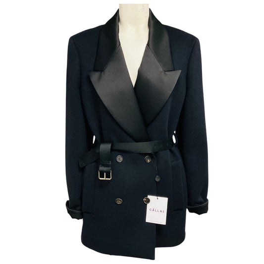 Callas Navy Vittoria Relaxed Double Breasted Tuxedo Jacket