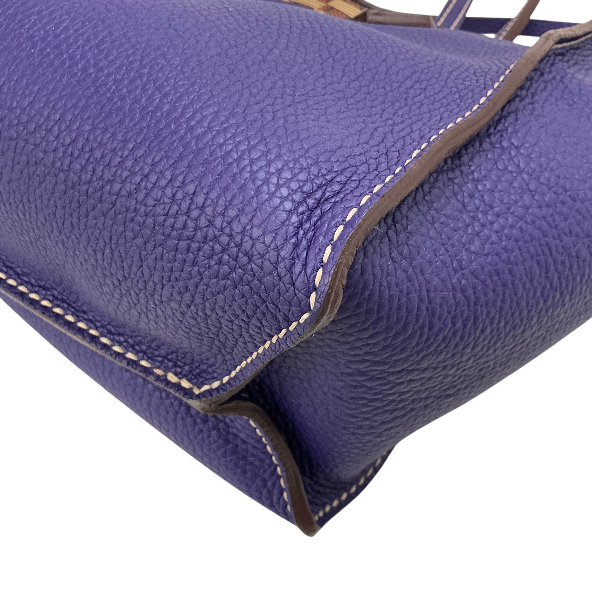 Moreau Paris Purple Calfskin Leather Brégancon Reversible Tote
