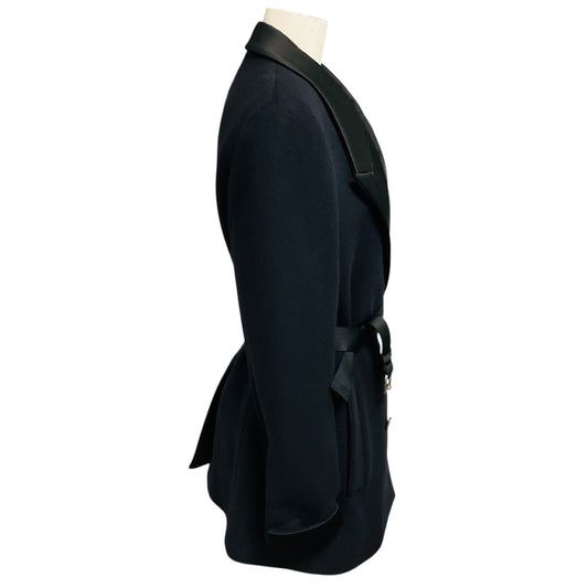 Callas Navy Vittoria Relaxed Double Breasted Tuxedo Jacket