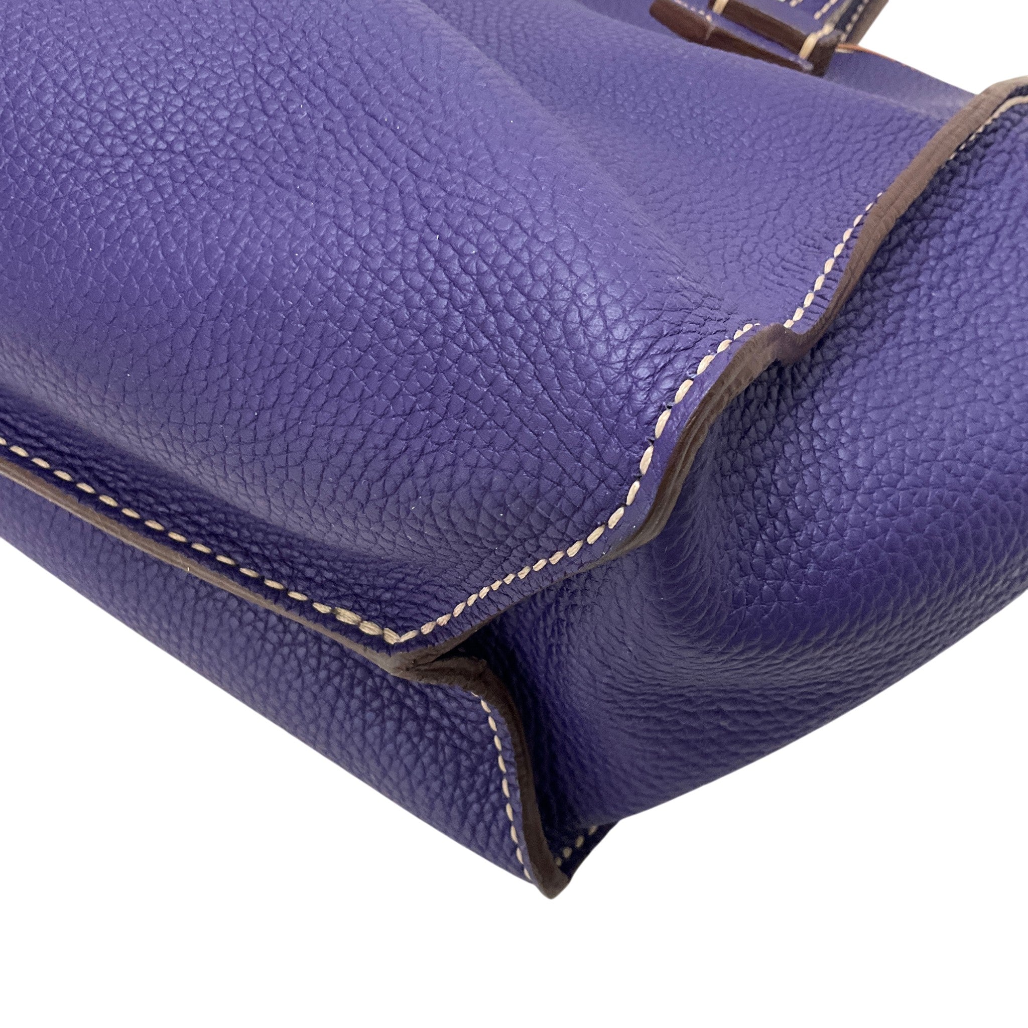 Moreau Paris Purple Calfskin Leather Brégancon Reversible Tote