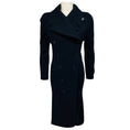 Load image into Gallery viewer, Chloe Abyss Blue Double Breasted Wool and Cashmere Coat with Wool Knit Sleeves
