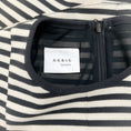 Load image into Gallery viewer, Akris Punto Beige / Black Striped Cap Sleeve Dress

