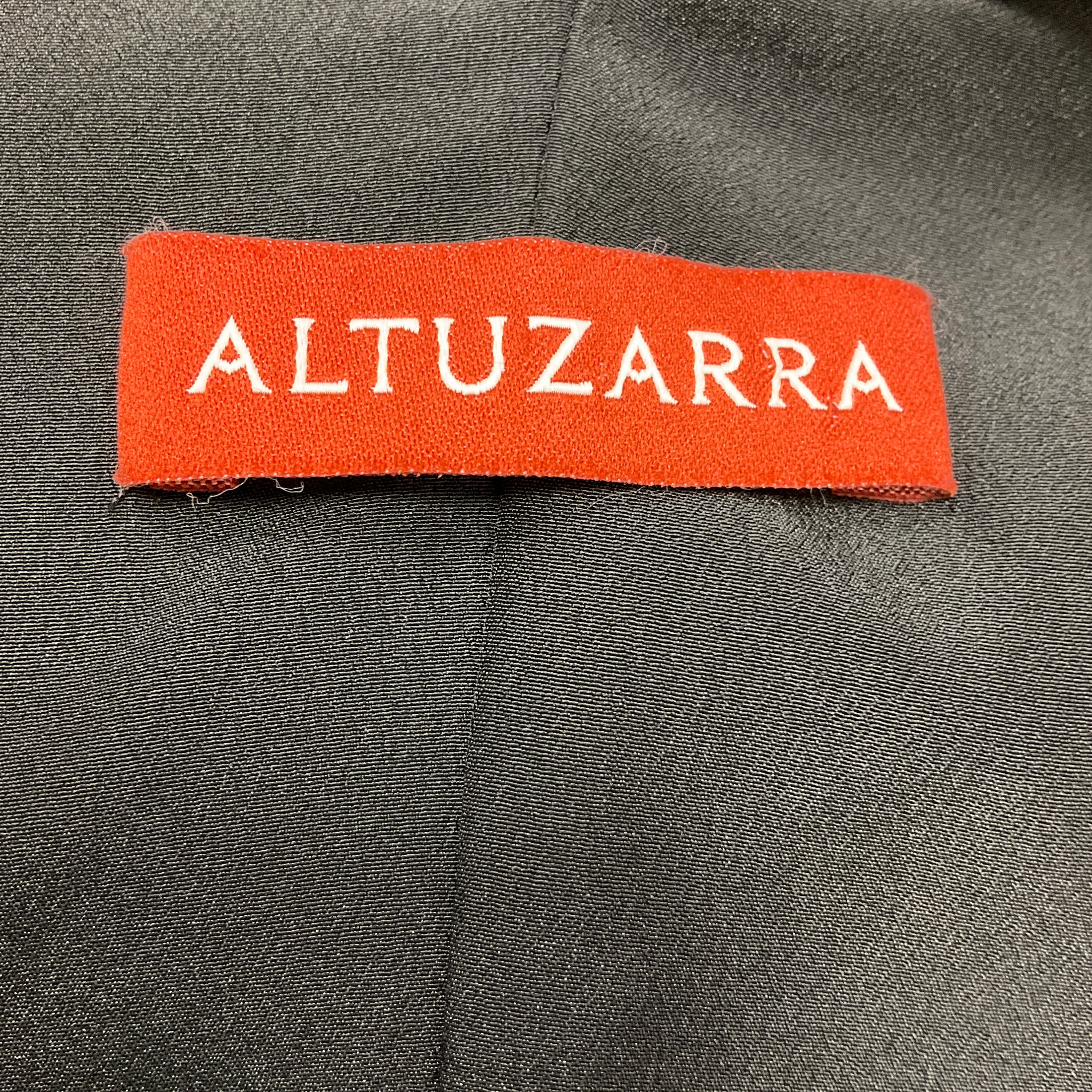 Altuzarra Black / Red Printed Long Sleeved Silk Crepe Dress