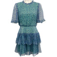 Load image into Gallery viewer, Saloni Acacia Teal Crinkle Silk Ava Dress

