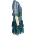 Load image into Gallery viewer, Saloni Acacia Teal Crinkle Silk Ava Dress
