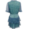 Load image into Gallery viewer, Saloni Acacia Teal Crinkle Silk Ava Dress
