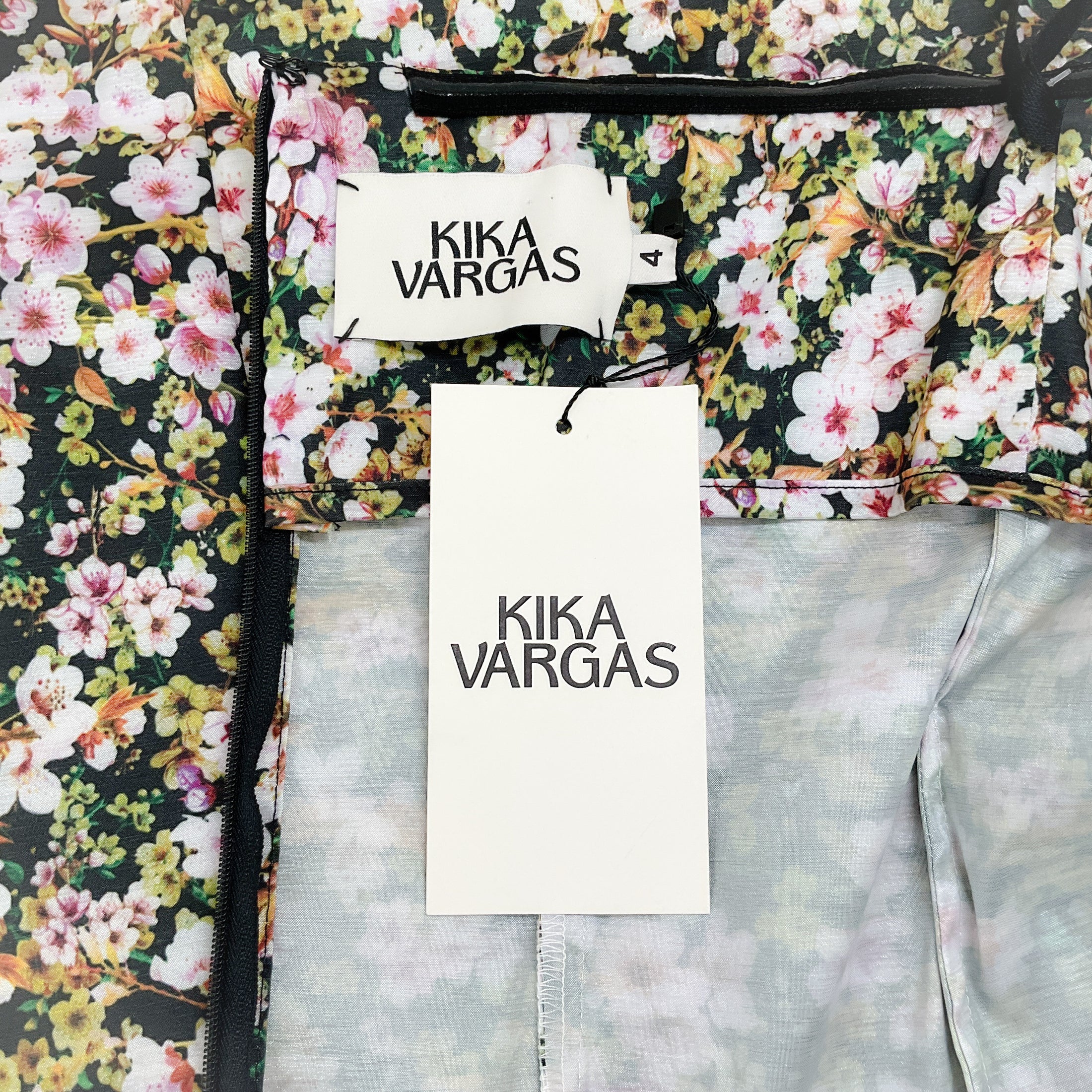 Kika Vargas Rosetta Floral Print Strapless Midi Dress