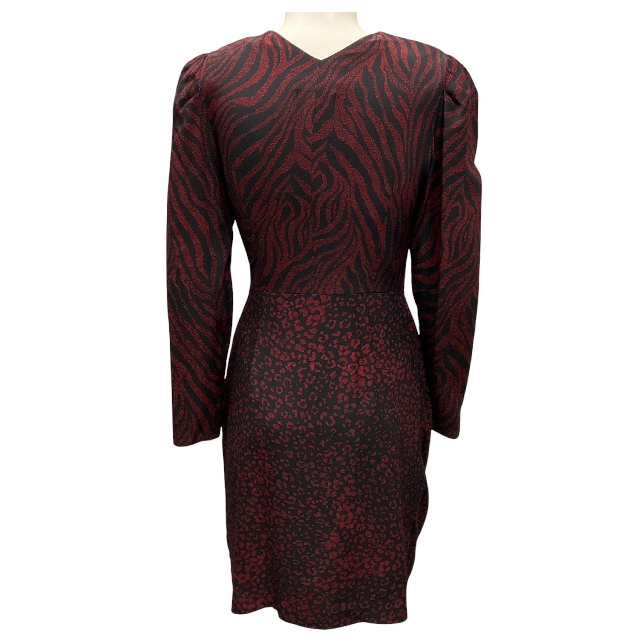 Altuzarra Black / Red Printed Long Sleeved Silk Crepe Dress