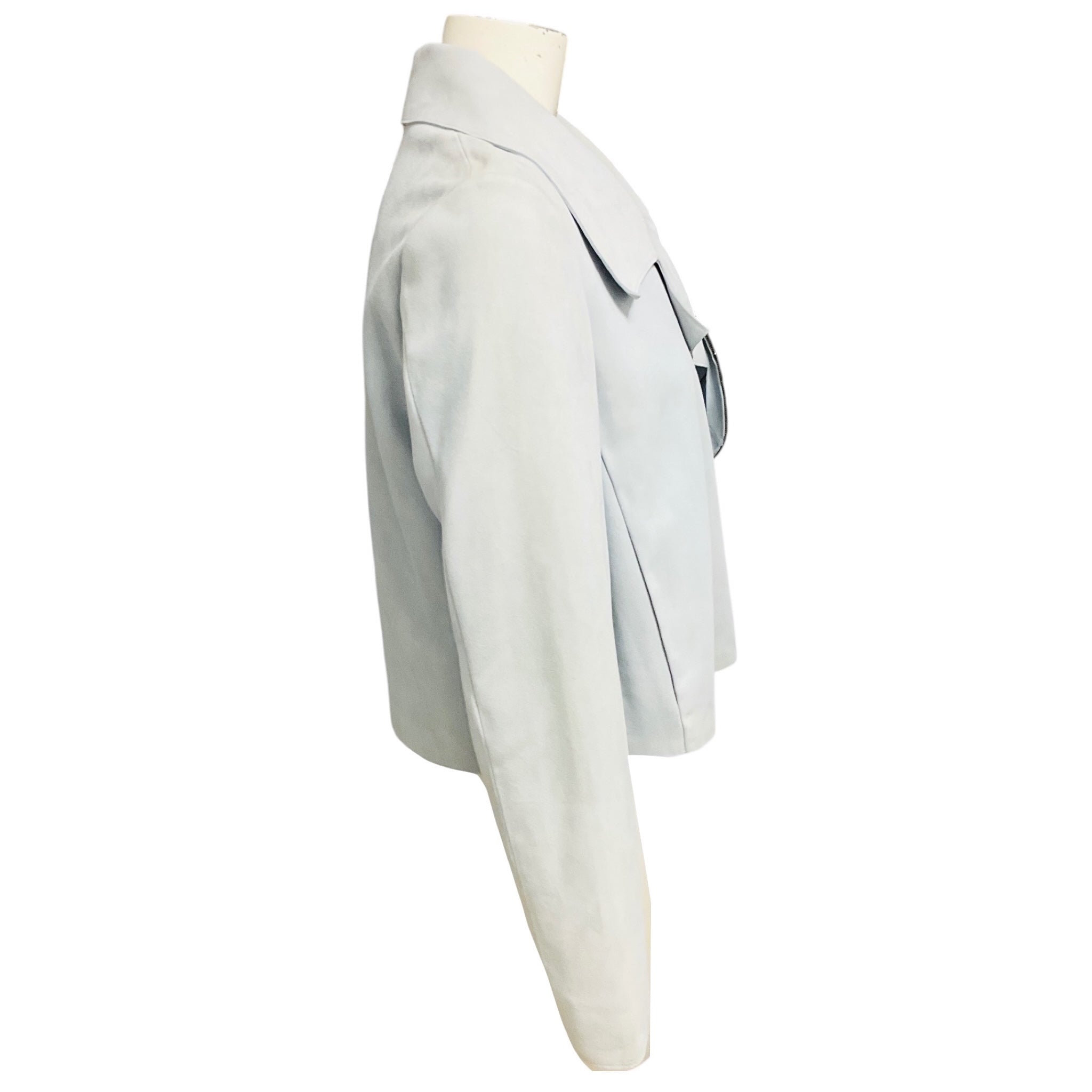 Rocco Ragni Light Blue Suede Lambskin Jacket