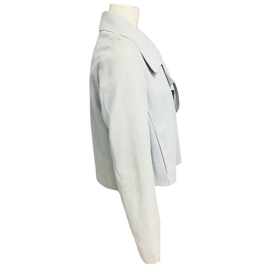 Rocco Ragni Light Blue Suede Lambskin Jacket
