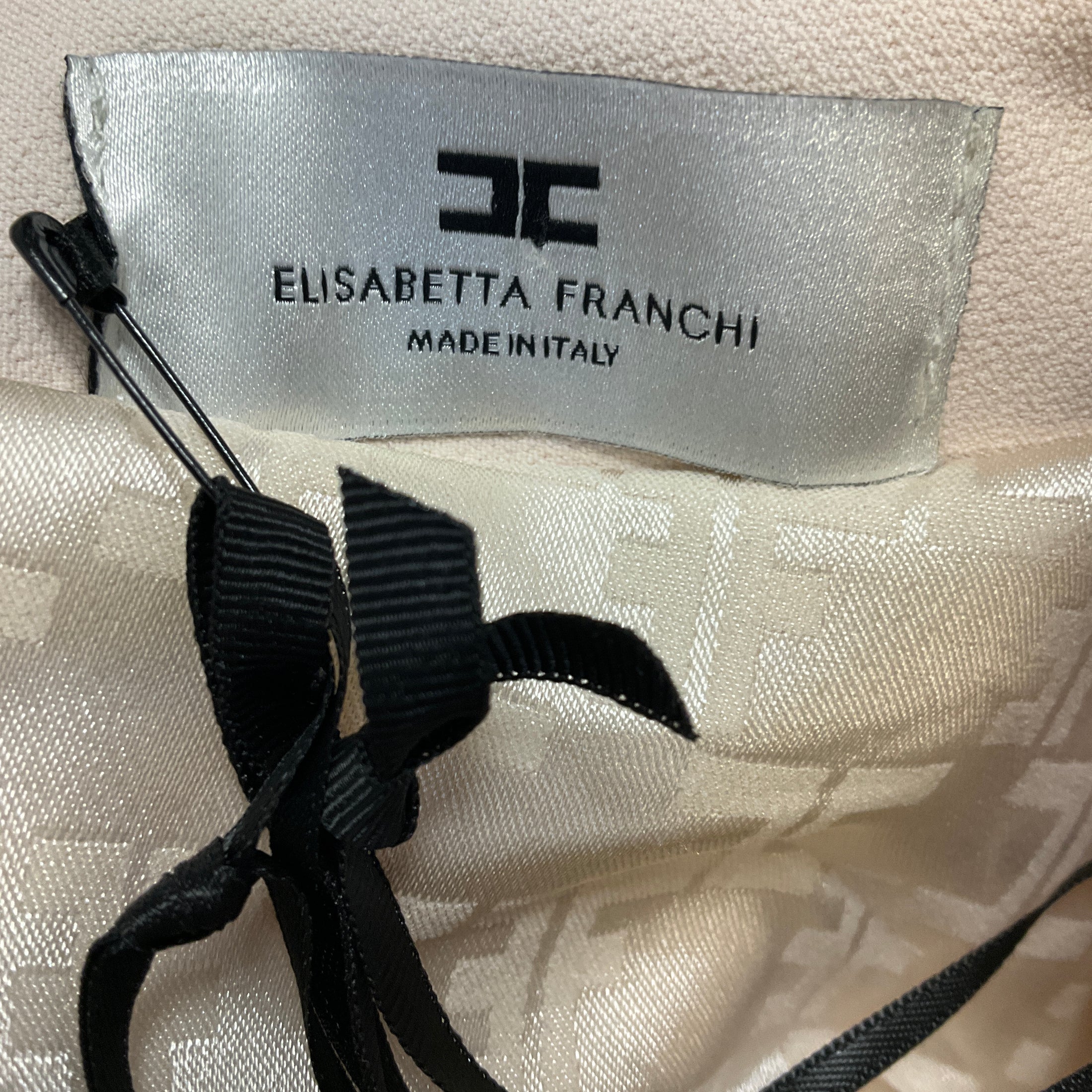 Elisabetta Franchi Milk Double Layer Crepe Zipped Dress